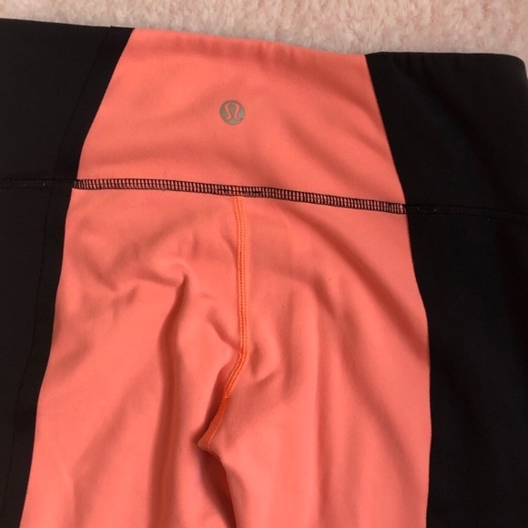 Lululemon coral and Black leggings - Picture 2 of 3